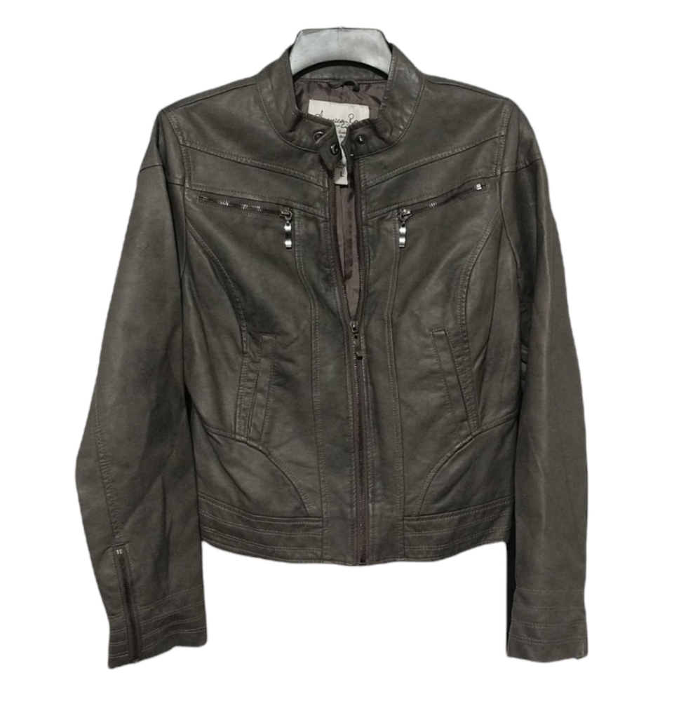 New Gray Faux Leather American Rag Jacket sz Large